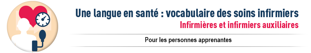 Une langue en santé : vocabulaire des soins infirmiers auxiliaires. Pour les personnes apprenantes.